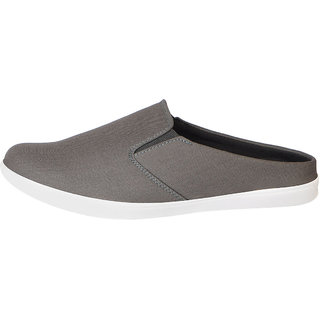 mens grey canvas slip on shoes