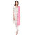 Fabwomen Embroidered White Coloured Georgette Fashion Straight Fit Party Wear Salwar Suit / Dress Materials.- (Unstitched)
