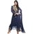 Fabwomen Embroidered Blue Coloured Georgette Fashion Shervani Style Party Wear Salwar Suit / Dress Materials.- (Unstitched)