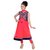 Saarah Red Synthetic Round Neck Salwar Suit for girls