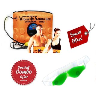 GAURAV MART Combo of 3 in 1 Sauna Massager Slimming Vibrating Fat Burner Belt Vibration + EYE COOL