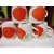 Creame  Orange Color Hot  Cold Ceramic Beverage Cup  Saucer for Coffee  Tea Cups For Dcor Table or Dining Set of 6