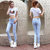 Angela Women Slim ice blue denim Fit Ankle Length Jeans