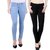 Pack of 2 Angela Women Slim Ice  Pure Black denim Fit Ankle Length Jeans