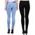 Pack of 2 Angela Women Slim Ice  Pure Black denim Fit Ankle Length Jeans