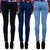 Pack of 3 Angela Women Ice Blue, Black  Royal Blue denim Fit Ankle Length Jeans