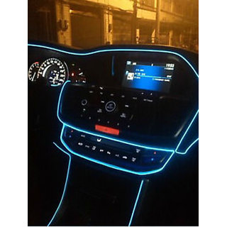 Crystal Blue 5 Meter Car Interior Decoration Cold Light Line EL Wire ( works with all cars )
