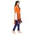 Fabwomen Embroidered Orange Coloured Cotton Fashion Straight Fit Party Wear Salwar Suit / Dress Materials.- (Unstitched)
