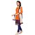 Fabwomen Embroidered Orange Coloured Cotton Fashion Straight Fit Party Wear Salwar Suit / Dress Materials.- (Unstitched)