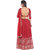 Fabwomen Red Banarasi Silk Embroidered Semi Stitched Lehenga