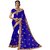 Ujjwal Creation Blue Georgette Self Design Saree With Blouse