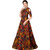 Meia Women's Banglory Satin Silk Semi-Stitched Zorba Black Flower Free Size Gown
