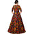 Meia Women's Banglory Satin Silk Semi-Stitched Zorba Black Flower Free Size Gown