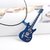 RF Stainless Steel Guitar Pendant Necklace Leather Cord Chain For Unisex