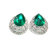 Silver Pleated Green Earrings For Women  Girls
