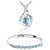 Om Jewells Combo of Aqua Crystal Pendant Necklace and Bangle Bracelet for Girls and Women CO1000057