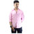 Collar High Men White Pink Regular Fit Casual Poly-Cotton Shirt Pack of  2