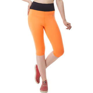 Buy aarmy fit orange dry fit ladies capri Online @ ₹389 from ShopClues
