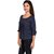 Bronze Women Dotted Navy Blue Western Wear Top