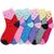 Neska Moda Cotton Ankle Length Multicolor Kids 6 Pair Socks For 7 To 13 Years SK306