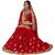 Ujjwal Creation Red Georgette Self Design Saree With Blouse