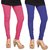CAY 100% Cotton Combo of BabyPink and Blue Color Plain, Stylish & Most Comfortable Leggings  For Girls & Women with Full Length ( FREE SIZE )