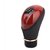 Brown  Black Type R Leather Plastic Gear Knob Handle for Car
