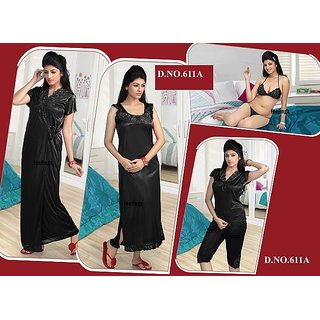 611-hot-sleep-wear-6p-bra-panty-top-capri-nighty-robe-night-lingeri