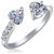 Om Jewells Rhodium Heart Band Ring Studded with made for Girls and Women FR1000903