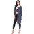 Standout Lifestyle Navy Blue And White Lining Shrug