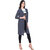 Standout Lifestyle Navy Blue And White Lining Shrug