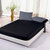 The Intellect Bazaar Satin Cotton King Fitted Elastic Bedsheet With 2 Contrast Pillow Covers,Black