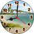 3d sea and tree wall clock
