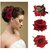Majik world Red Fabric Rose Flower Hair Clip For Women