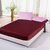 The Intellect Bazaar Satin Cotton King Fitted Elastic Bedsheet With 2 Contrast Pillow Covers,Maroon