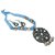 First Date Sky Blue Ribboned German Silver/ Black Metal Alloy Necklace For Women And Girls,First Date-19