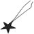 Popular Black Star Pendant Necklace Black Chain Statement Unisex Jewelry
