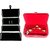ADWITIYA Combo -Black Earrings Studs Tops Folder and Red Ring Case Jewelry Organizer Travel Friendly Paperboard Gift Box