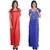 Glossia Beautiful One Satin & One Cotton Nighty/Gown Combo(Pack of 2) for Women/Girls(Free Size Nighty)