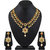 Asmitta Traditional Heptagon Shape Gold Plated Matinee Style Necklace Set For Women
