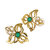 The Jewelbox Cute Gold Plated Kundan Emerald Green Filigree Stud Earring For Women