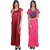 Glossia Beautiful One Satin & One Cotton Nighty/Gown Combo(Pack of 2) for Women/Girls(Free Size Nighty)