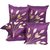 Desi Hault(12 inch x 12 inch) Floral Cushions Cover Purple Color (Pack of 5 Piece)