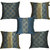 Lushomes Jacquard Blue & Gold Cushion Cover set for any celebration.(Pack of 5, 40 x 40 cms)