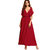 Aashish Garments - Red Cold Shoulder Layer Women Maxi Dress