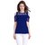 Aashish Garments - Blue Cold Shoulder Poly Cotton Cutout Women Top