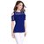 Aashish Garments - Blue Cold Shoulder Poly Cotton Cutout Women Top