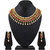 Asmitta Traditional Kuiri Shape Gold Plated Choker Style Necklace Set For Women