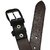 Sunshopping mens black leatherite needle pin point buckle belt with brown leatherite bifold wallet (combo)