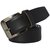 Sunshopping mens black leatherite needle pin point buckle belt with black leatherite bifold wallet (combo)